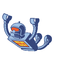 Robot Falling Sticker by stickerrobot