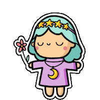 the_pinksalad happy kawaii flower star Sticker