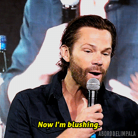 aborddelimpala jared padalecki blushing aborddelimpala jib14 GIF