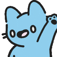 Blue Cat Hello Sticker by Cool Cats