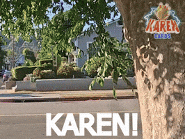 karencardstcg side eye karen peekaboo watching you GIF