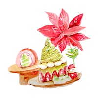 imdaphne christmas flower cake dessert Sticker