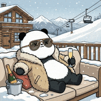 Relaxing Ski Resort GIF by Kanpai Pandas