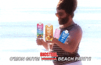 Beach Party Drinks GIF by BioSteel Sports