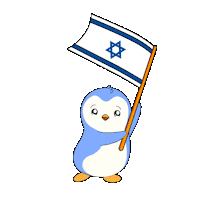 Israel Flag Penguin Sticker by Pudgy Penguins