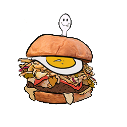 Burger Egg Sticker by SkinnyFATS