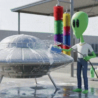 Car Wash Ufo GIF by Lonely Aliens
