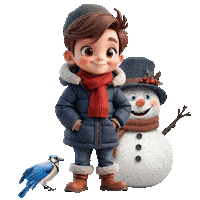 Boys Girls Snowman Sticker