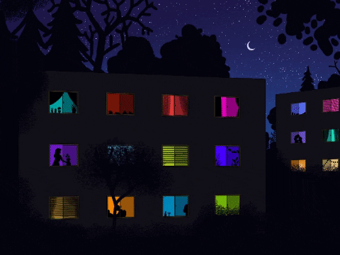 emmadoesartonline giphygifmaker house light glow GIF