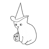 Kunstschule-Wandsbek cat halloween witch kunstschulewandsbek Sticker