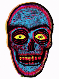 Skull Printmaking GIF