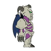 doodle_dayzz anime monster walking skull Sticker