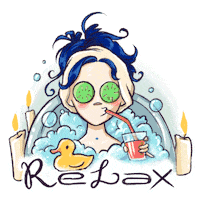 Nika_smile_art holiday weekend chill relax Sticker