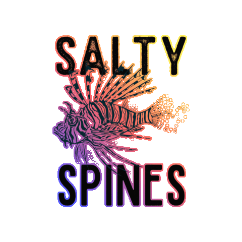 SaltySpines shark scuba diving lionfish salty spines Sticker