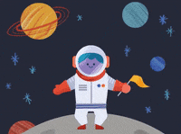 evite space yay jumping astronaut GIF