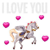 i love you horse Sticker by Owlient