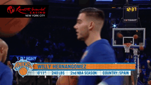 willy hernangomez warmups GIF by NBA