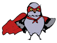 Super Hero Pigeon Sticker by Samorząd Studentów Wydziału Polonistyki UJ