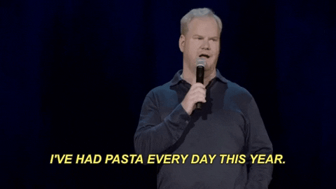 jim gaffigan ive had pasta every day this year GIF by Comedy Dynamics