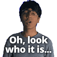 Showing Up Look Here Sticker