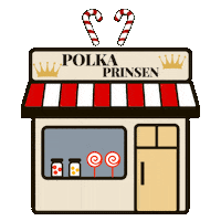 Polkaprinsen red white crown candy Sticker