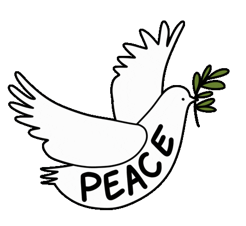 Peace Pigeon Sticker by Debetekenaar