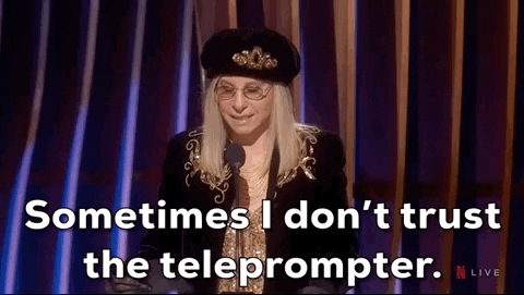 Barbra Streisand Teleprompter GIF by SAG Awards