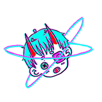 yokaisekai kawaii creepy planet oni Sticker