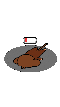 Tired Battery Sticker by Chimpers