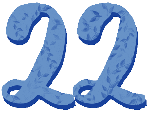 Twenty Two Number Sticker by Pani Dominika