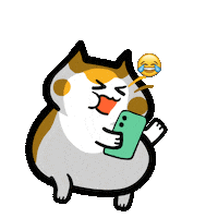 Laugh Phone Sticker by Poku Meow