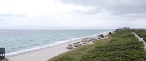Drone Footage Shows Florida's Hollywood Beach Deserted During Pandemic (File)
