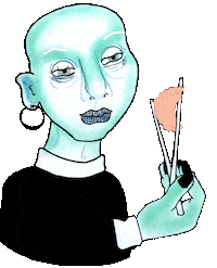 tesseltenzweege food illustration alien dumpling Sticker