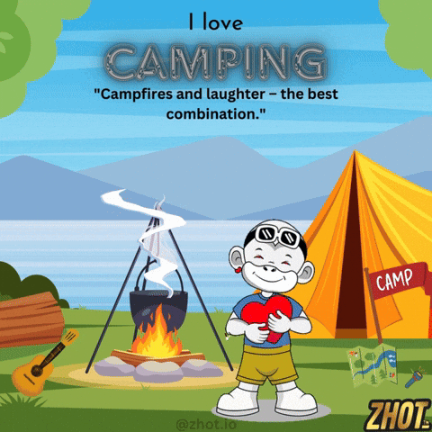 Camping Bonfire Night GIF by Zhot