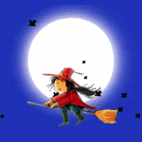 Flying Witch Halloween GIF