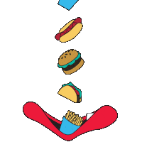 Fast Food Party Hard Sticker by Postmates