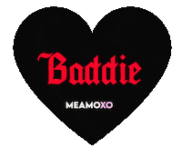 Black Heart Baddie Sticker by Meamoxo