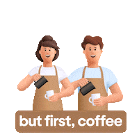 Coffee Couple Sticker by VIRA BCA