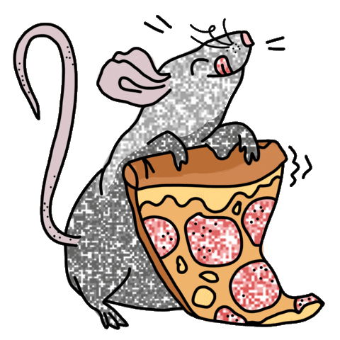 Pizza Rat Sticker by Ivo Adventures