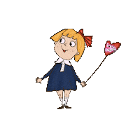 School Girl Love Sticker