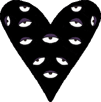 briannaecampbell heart sticker hearteyes blackheart Sticker