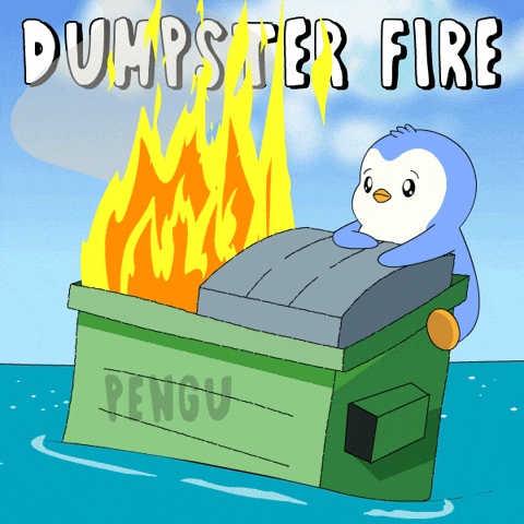 Sad Fire GIF by Pudgy Penguins