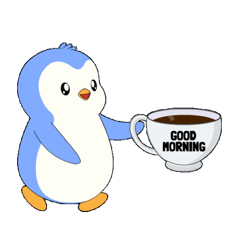 Good Morning Coffee Sticker by Pudgy Penguins