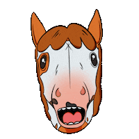 mytoffeehorse surprise surprised horse painthorse Sticker