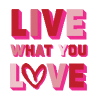 houseofshan love heart block letters lwyl Sticker