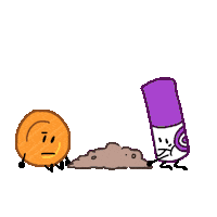 Notro_Artwork bfdi dirt marker battle for dream island Sticker