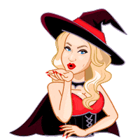 Sv3tlana7 kiss halloween magic witch Sticker
