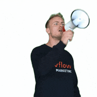 inflowmarketing schreeuwen megafoon roepen online marketing agency GIF