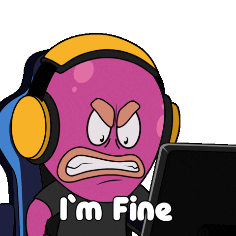 Angry Computer Sticker by Octo Gaming