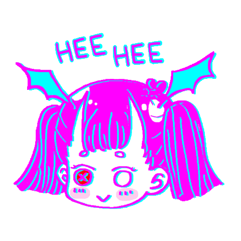 yokaisekai giphyupload kawaii glitch laugh Sticker
